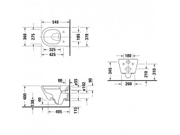 Унитаз подвесной DURAVIT D-Neo Rimless 45770900A1. с микролифтом